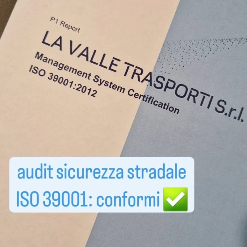 Conformità del sistema di gestione sulla sicurezza stradale ISO 39001