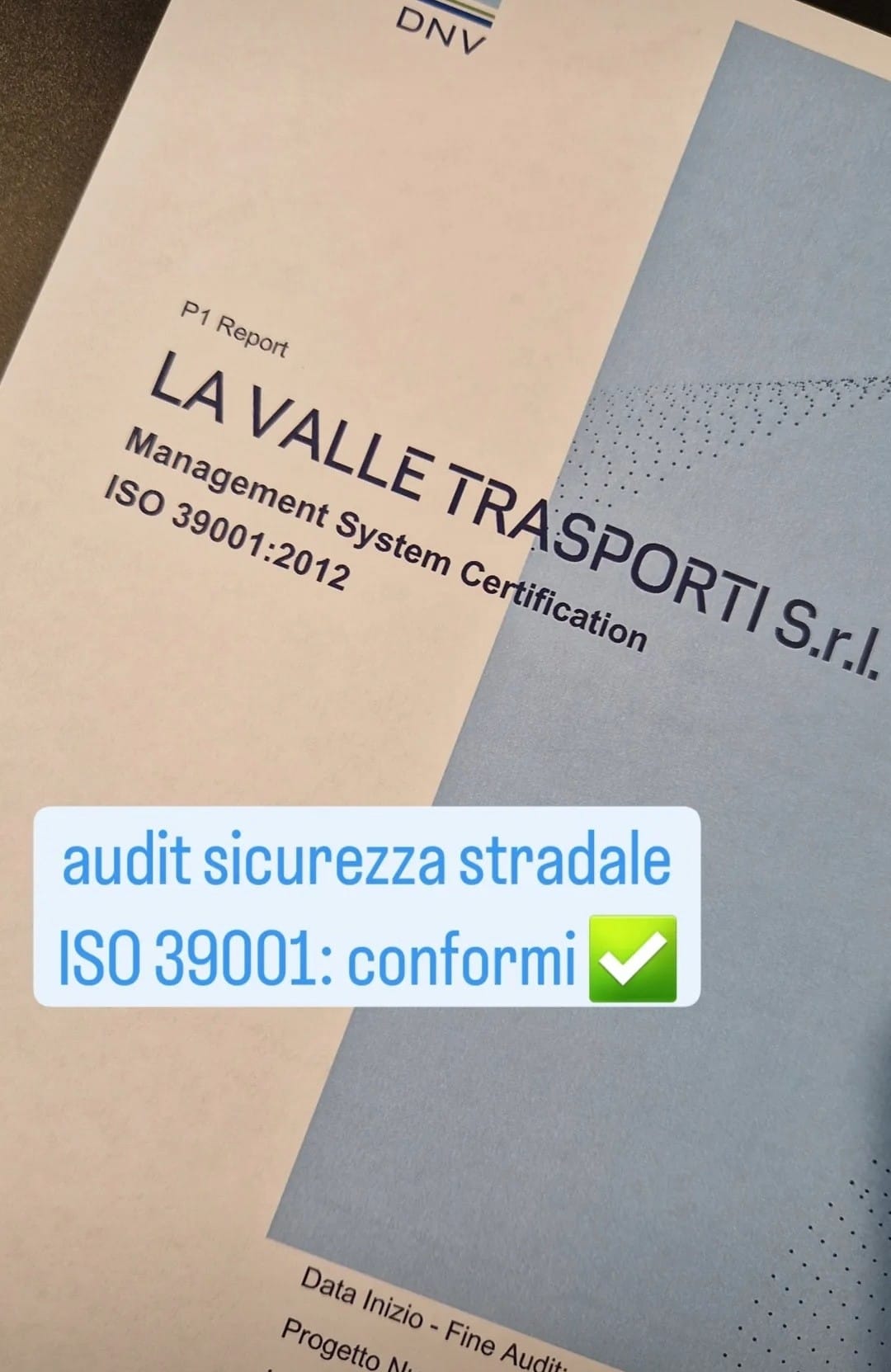 Conformità del sistema di gestione sulla sicurezza stradale ISO 39001